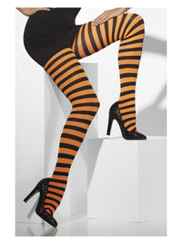 Opaque Tights, Orange & Black Dress Loud