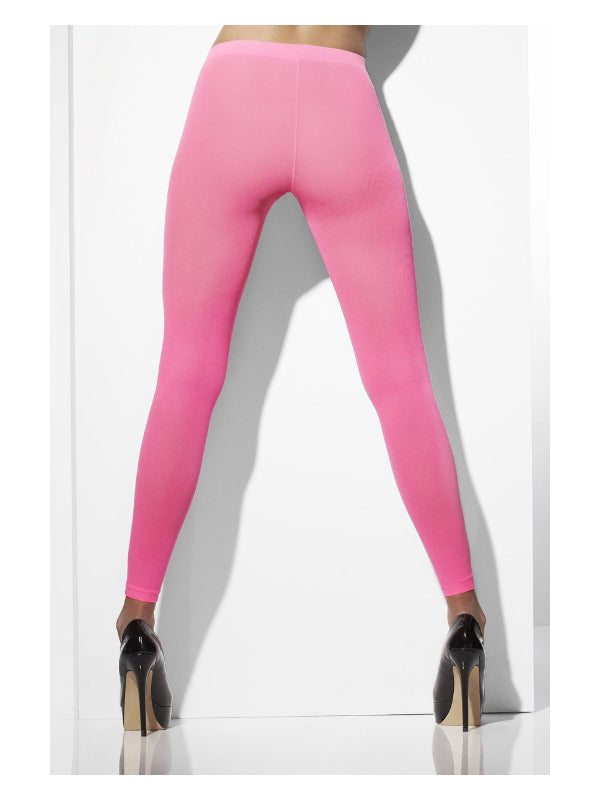Opaque Footless Tights, Neon Pink Dress Loud