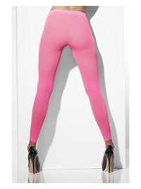 Opaque Footless Tights, Neon Pink Dress Loud