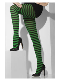 Opaque Tights, Green & Black Dress Loud