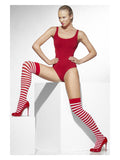 Opaque Hold-Ups, Red & White Dress Loud