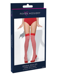 Opaque Hold-Ups, Red & White Dress Loud
