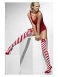 Opaque Hold-Ups, Red & White Dress Loud
