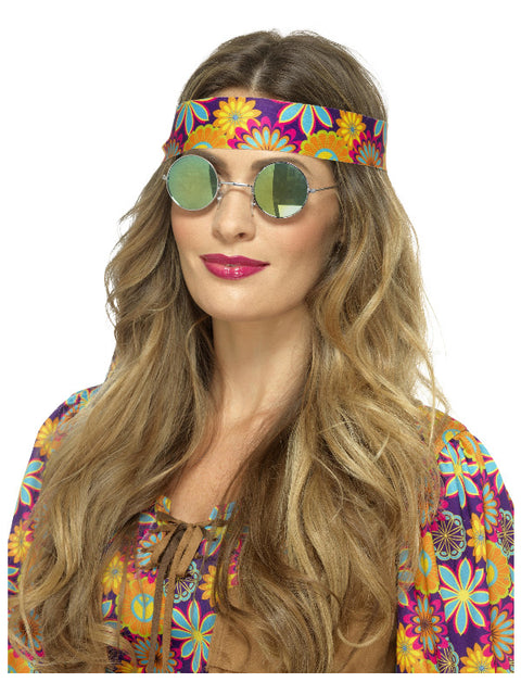 Hippie Specs, Mirrored, Green & Blue Dress Loud
