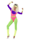 80s Work Out Costume, with Jumpsuit, Neon