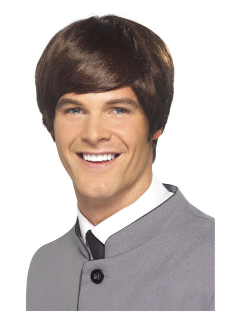 60s Male Mod Wig, Brown Dress Loud