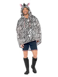 Zebra Party Poncho, Black & White Dress Loud