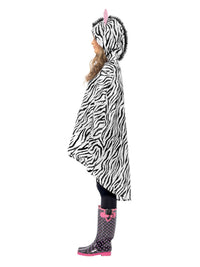 Zebra Party Poncho, Black & White Dress Loud