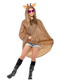 Giraffe Party Poncho, Brown Dress Loud