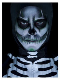 Smiffys Make-Up FX, GID Skeleton Kit, Grease, Blac Dress Loud