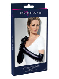 Gloves, Wet Look, Black Dress Loud