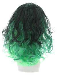 Ombre Wig, Bewitching, Green & Black Dress Loud
