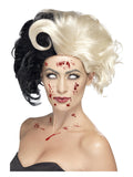 Deluxe Evil Madame Wig, Black & Blonde Dress Loud