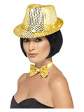 Sequin Trilby Hat, Gold Dress Loud