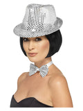 Sequin Trilby Hat, Silver Dress Loud
