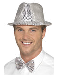 Sequin Trilby Hat, Silver Dress Loud