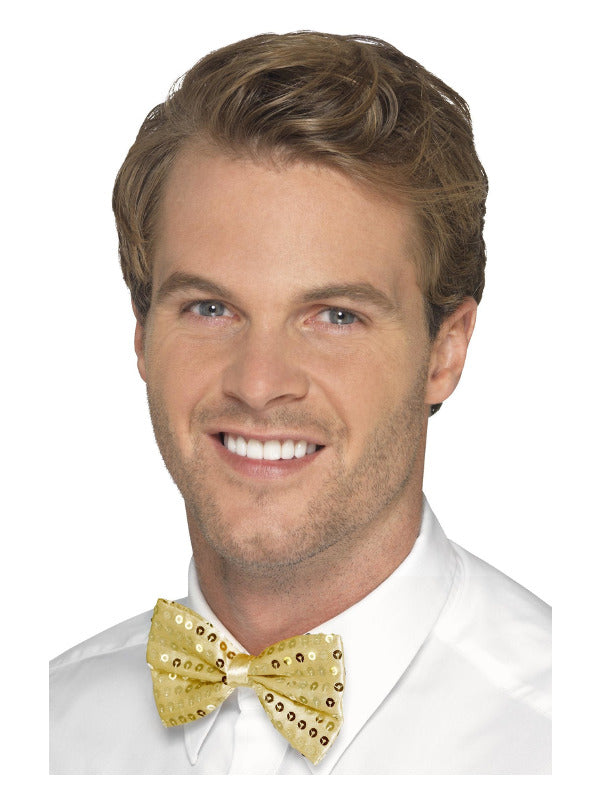 Sequin Bow Tie, Gold Dress Loud