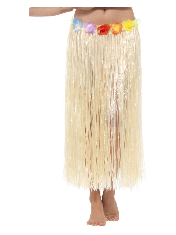 Hawaiian Hula Skirt with Flowers, with Velcro, Nat Dress Loud