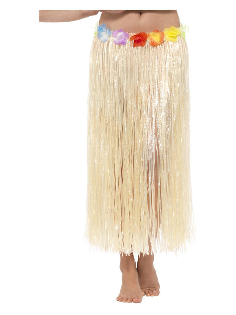 Hawaiian Hula Skirt with Flowers, with Velcro, Nat Dress Loud