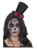 Day of the Dead Mini Top Hat, Black Dress Loud