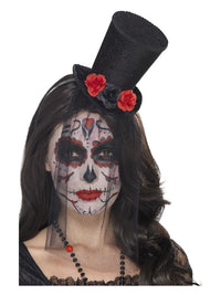 Day of the Dead Mini Top Hat, Black Dress Loud