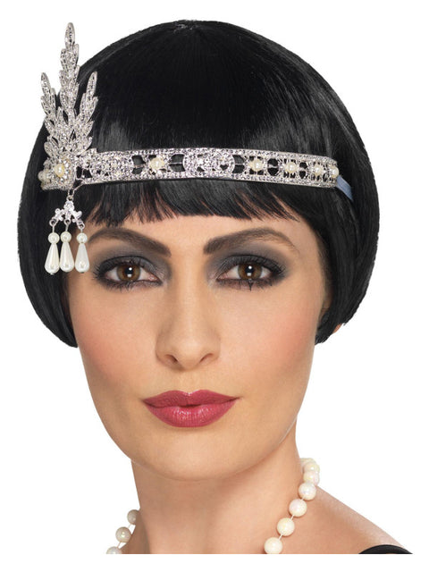 Flapper Headband, Silver Dress Loud
