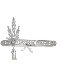 Flapper Headband, Silver Dress Loud