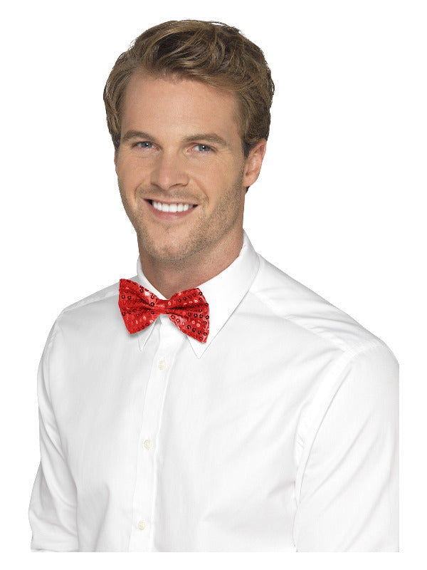 Sequin Bow Tie, Red Dress Loud