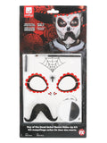 Smiffys Make-Up FX, DOTD Se±or Bones Kit, Grease, Dress Loud