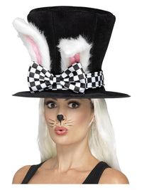 Tea Party March Hare Top Hat, Black & White Dress Loud