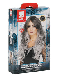 Deluxe Gothic Bride Wig, Grey Dress Loud