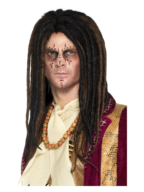 Deluxe Voodoo Dreadlock Wig, Brown & Black Dress Loud
