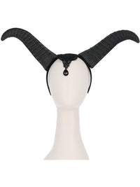 Demonic Queen Horns, on Headband, Black Dress Loud