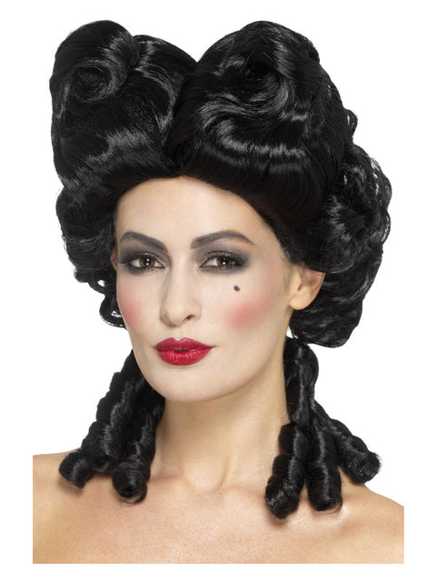 Deluxe Gothic Baroque Wig, Black Dress Loud