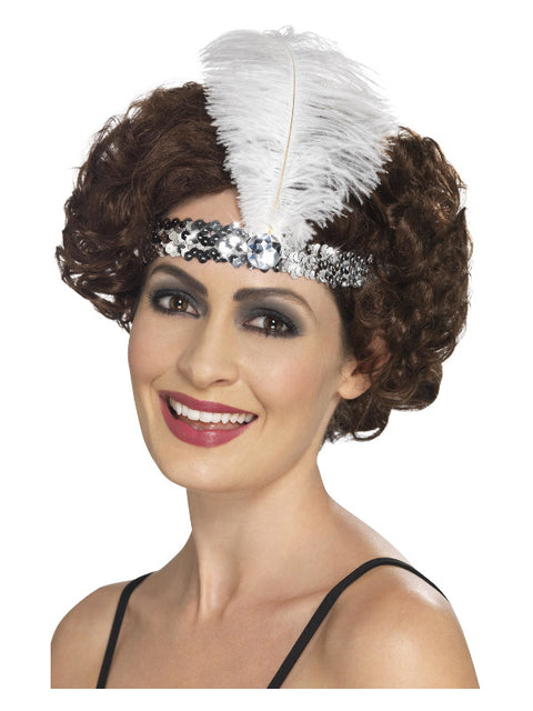 Flapper Headband, Silver Dress Loud