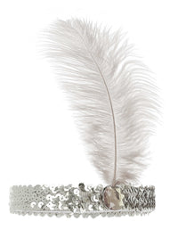 Flapper Headband, Silver Dress Loud