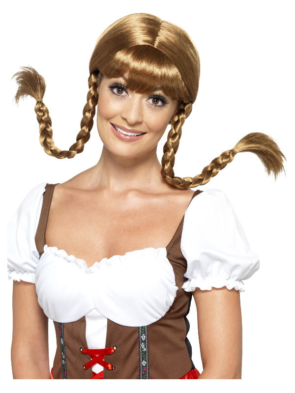 Bavarian Babe Wig, Plaited, Brown Dress Loud