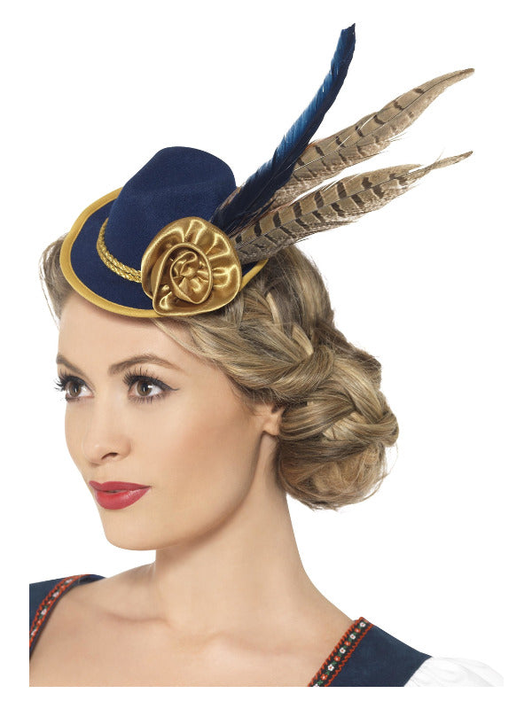 Authentic Bavarian Festival Mini Hat, Blue Dress Loud