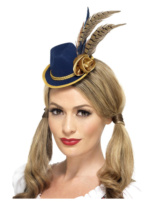 Authentic Bavarian Festival Mini Hat, Blue
