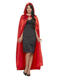Satin Hooded Cape, Red Dress Loud