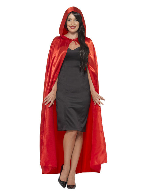 Satin Hooded Cape, Red Dress Loud
