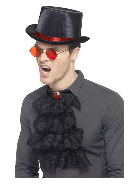Gothic Kit, with Elastic Inner Rim Top Hat, Red & Dress Loud