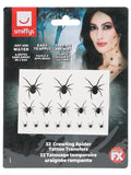 Smiffys Make-Up FX, Crawling Spider Transfers, Bla Dress Loud