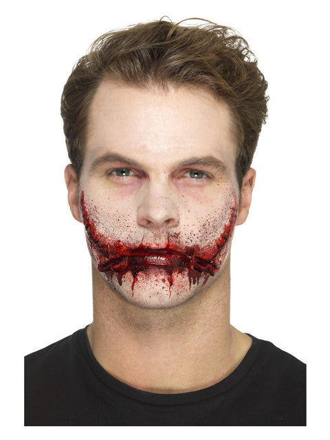 Smiffys Make-Up FX, Latex Stitched Smile Wounds, R Dress Loud
