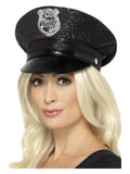 Fever Sequin Police Hat, Black Dress Loud