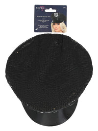 Fever Sequin Police Hat, Black Dress Loud