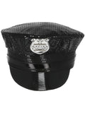 Fever Sequin Police Hat, Black Dress Loud