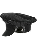 Fever Sequin Police Hat, Black Dress Loud
