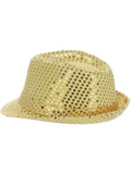 Light Up Sequin Trilby Hat, Gold Dress Loud