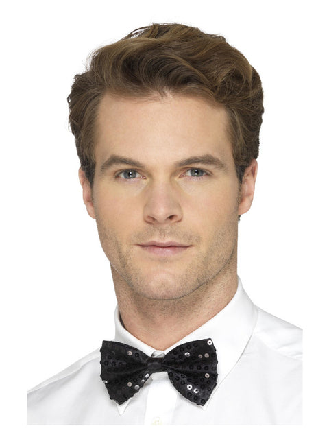 Sequin Bow Tie, Black Dress Loud